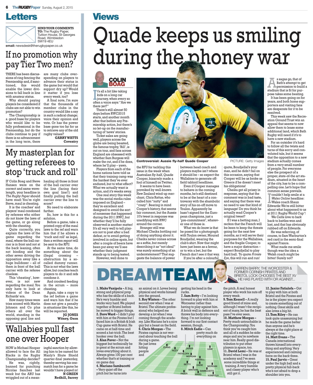 The Rugby Paper Preview Pages