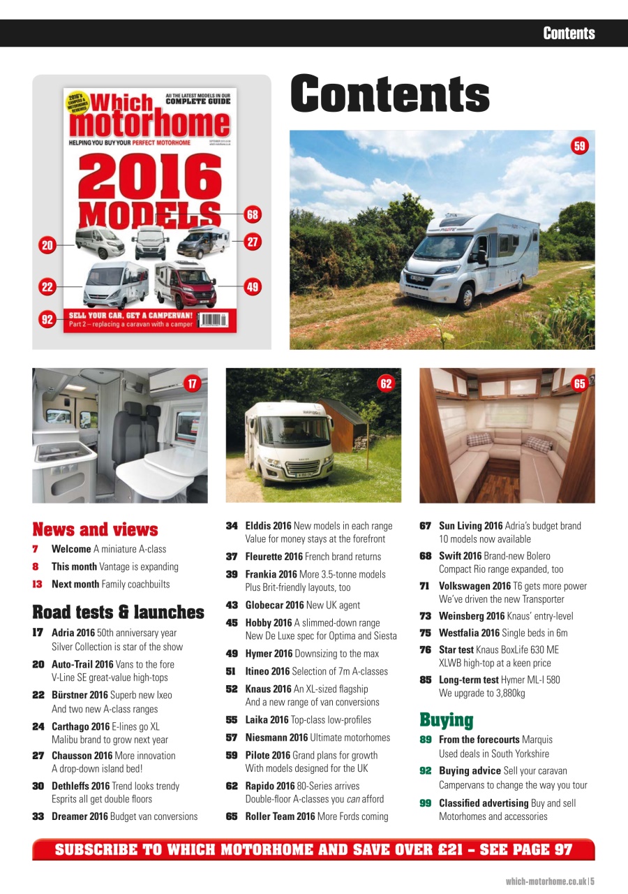 What Motorhome magazine Preview Pages