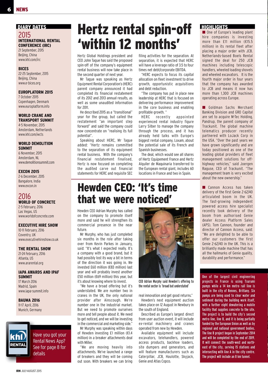 International Rental News Preview Pages