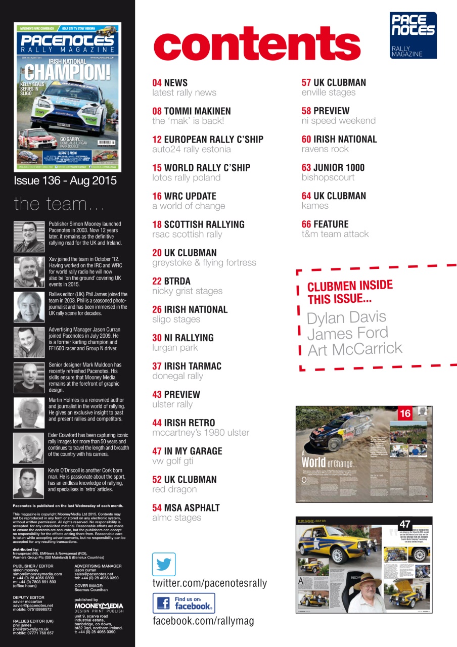 Pacenotes Rally magazine Preview Pages