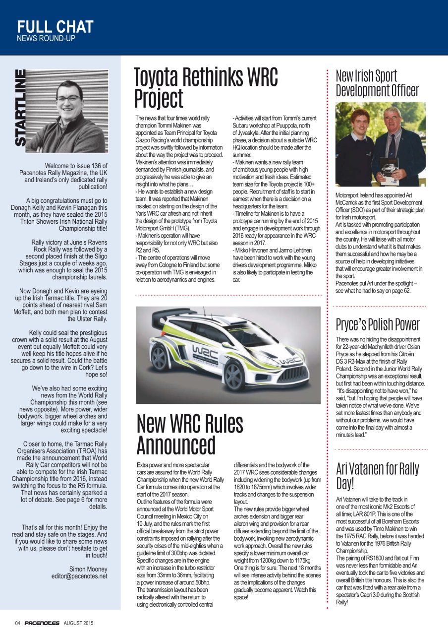 Pacenotes Rally magazine Preview Pages