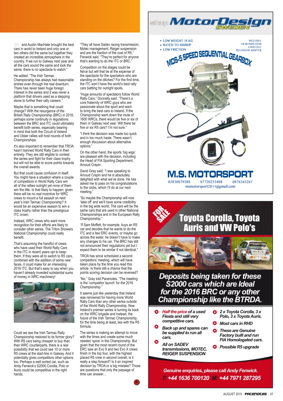 Pacenotes Rally magazine Preview Pages