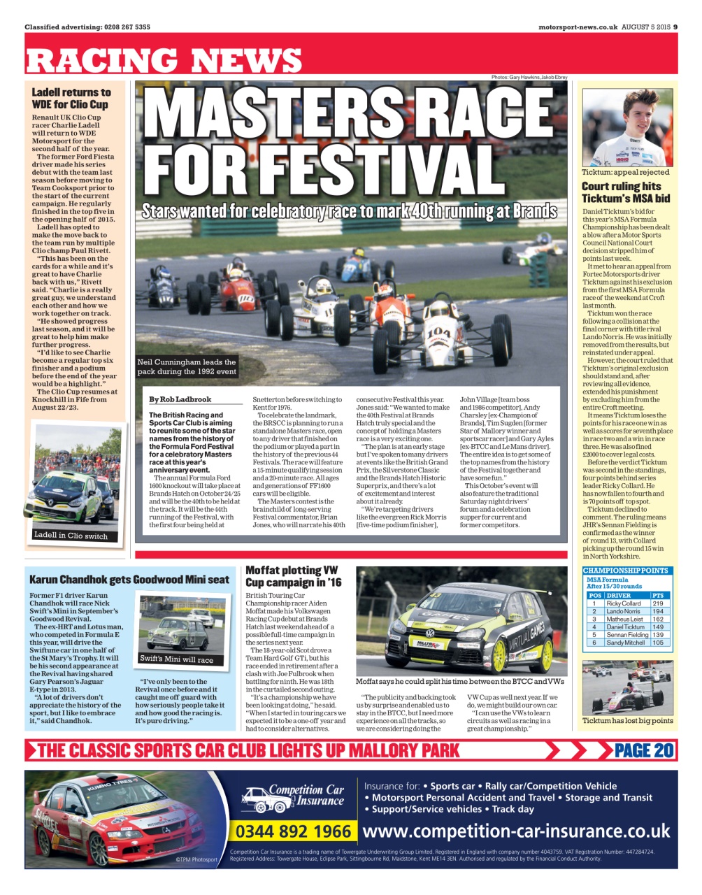 Motorsport News Preview Pages
