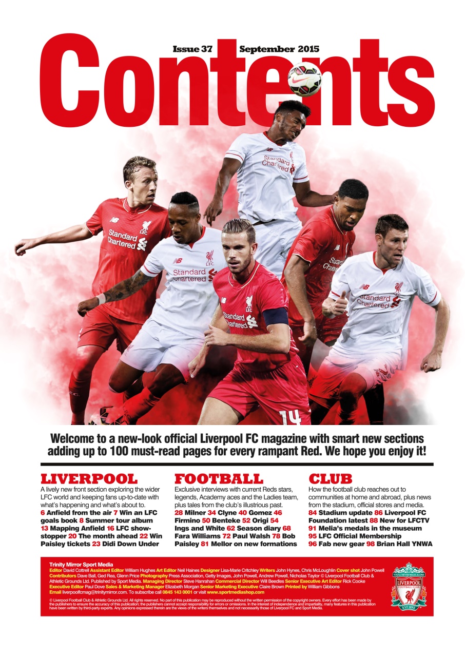 Liverpool FC Magazine Preview Pages