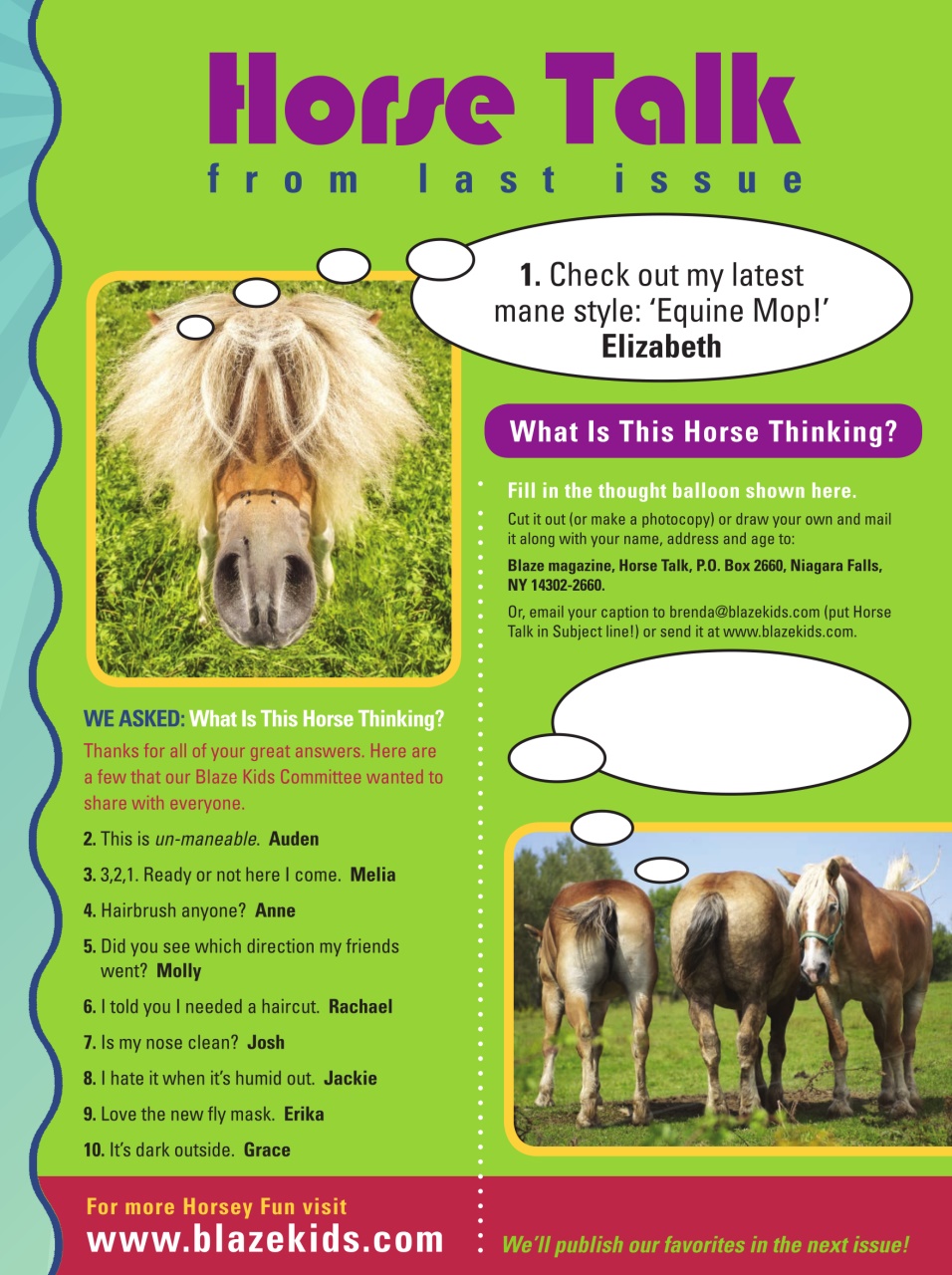 Blaze Magazine For Horse Crazy Kids Preview Pages