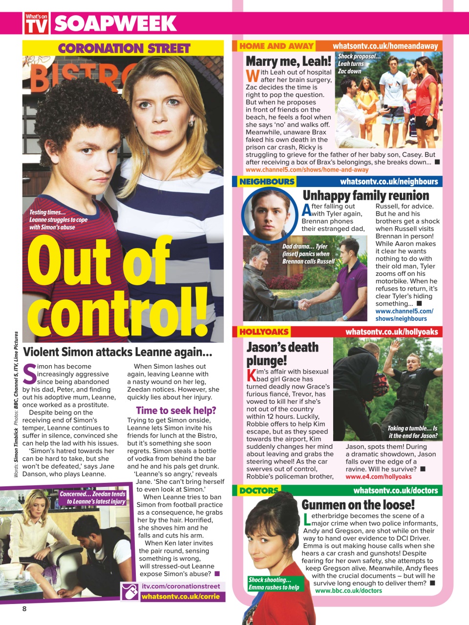 What's on TV Preview Pages