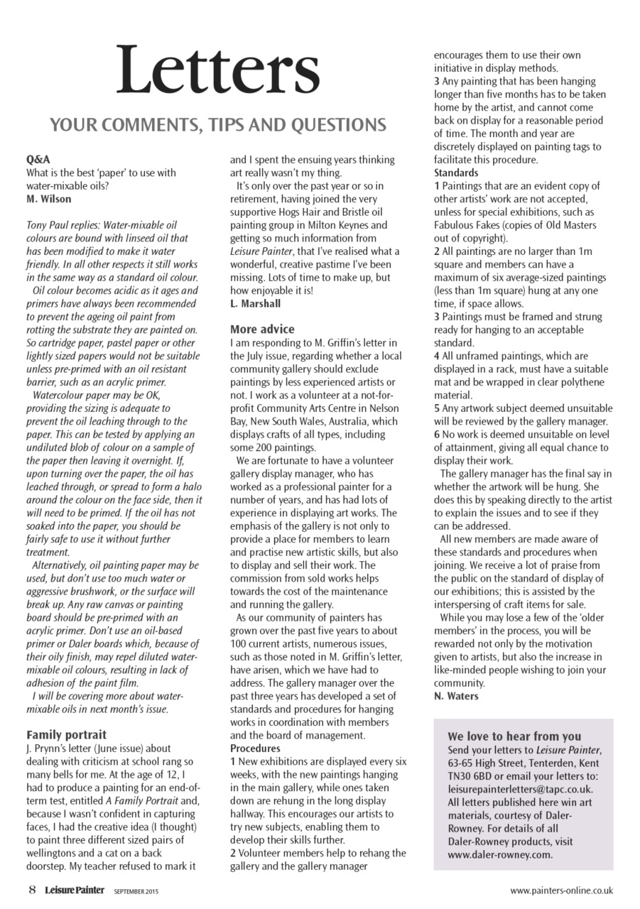 Leisure Painter & The Artist Preview Pages