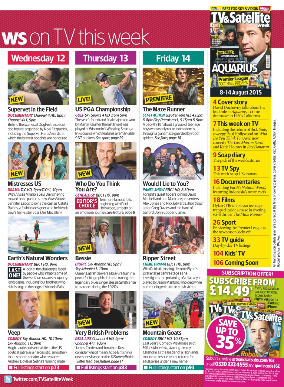 TV & Satellite Week Preview Pages