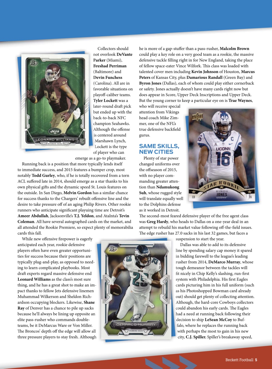 Beckett Football Magazine Preview Pages