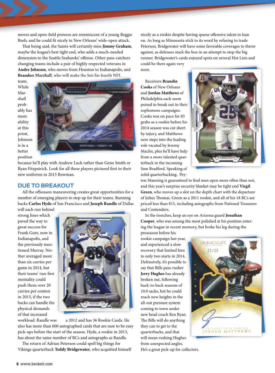 Beckett Football Magazine Preview Pages