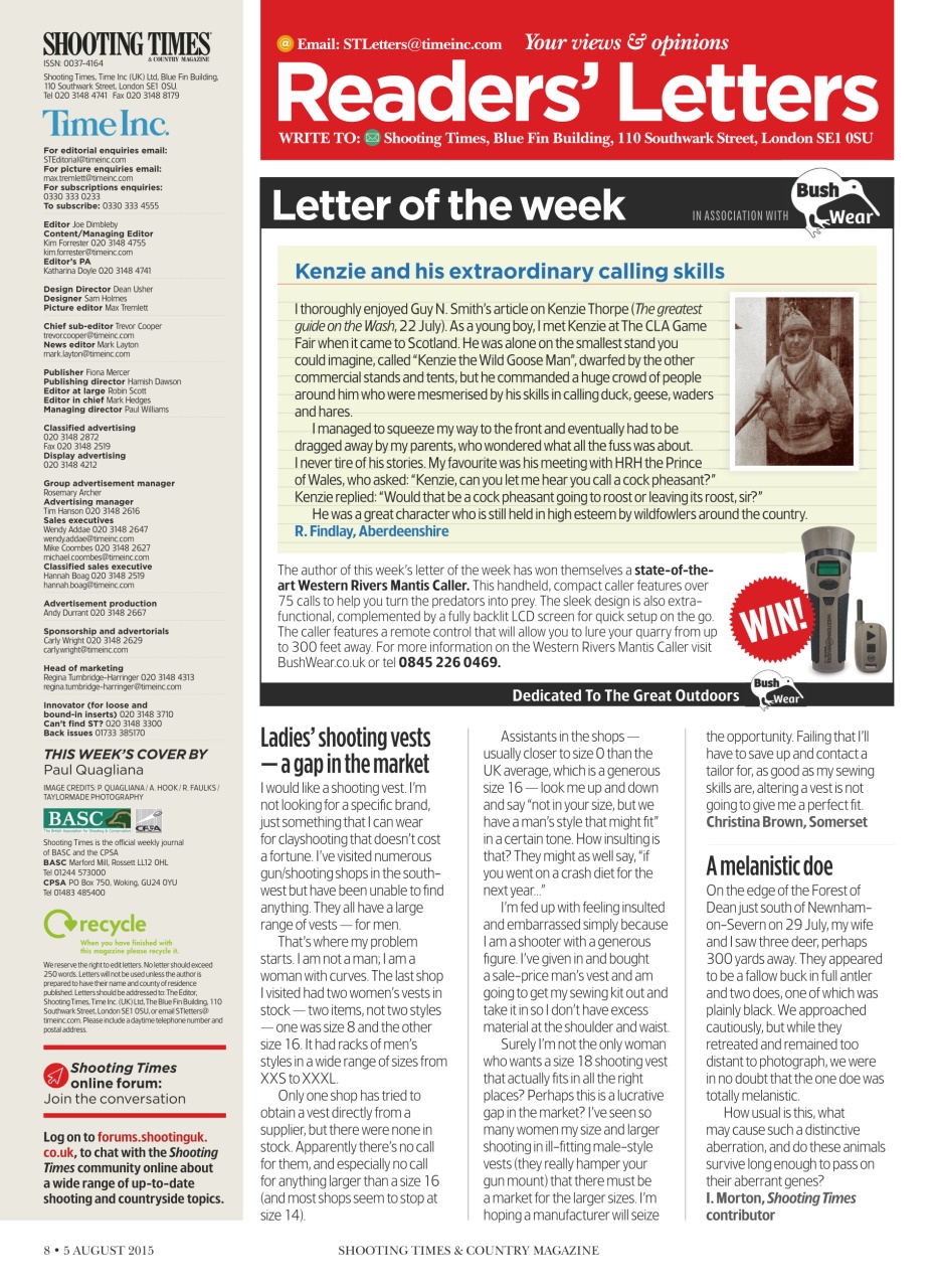 Shooting Times & Country Preview Pages