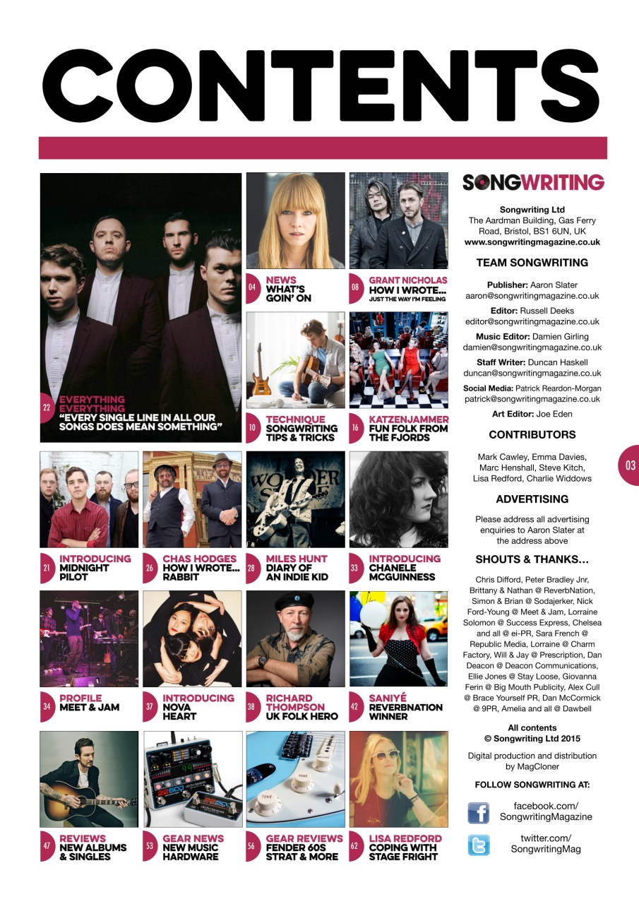 Songwriting Magazine Preview Pages