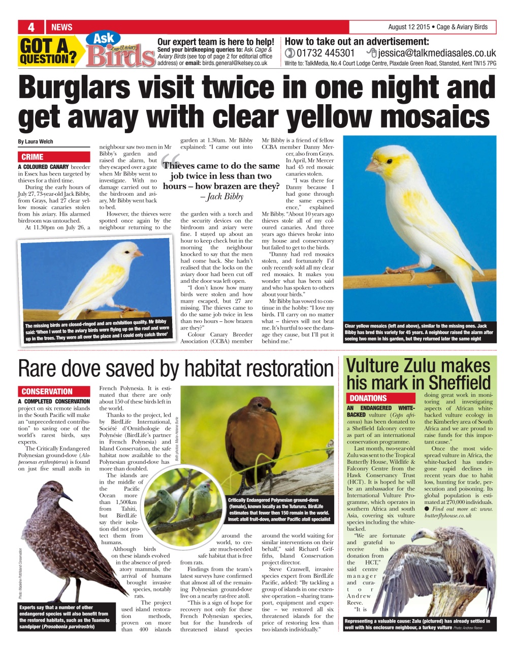 Cage & Aviary Birds Preview Pages