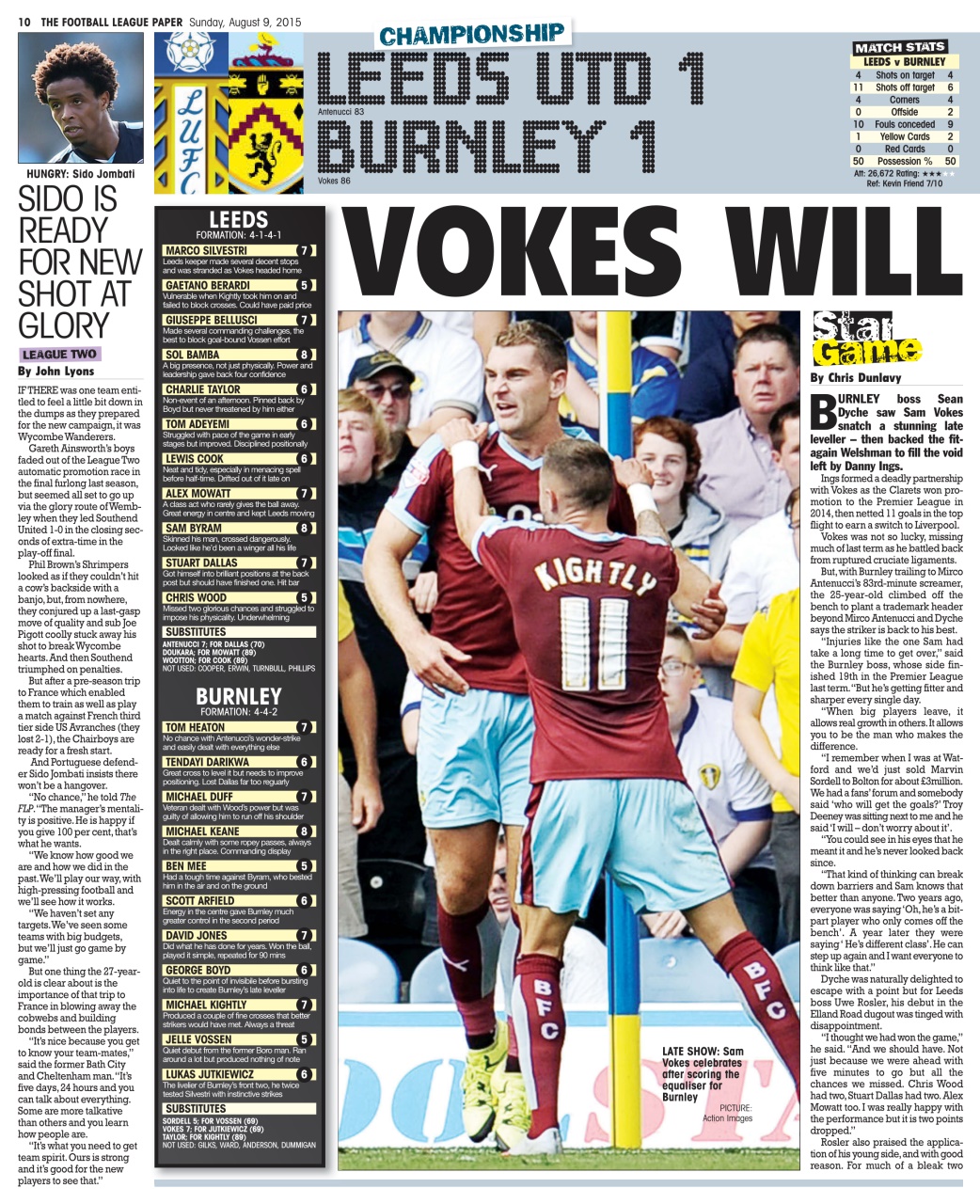 The Football League Paper Preview Pages