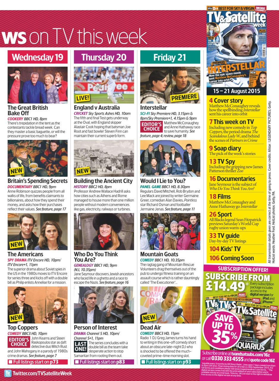 TV & Satellite Week Preview Pages
