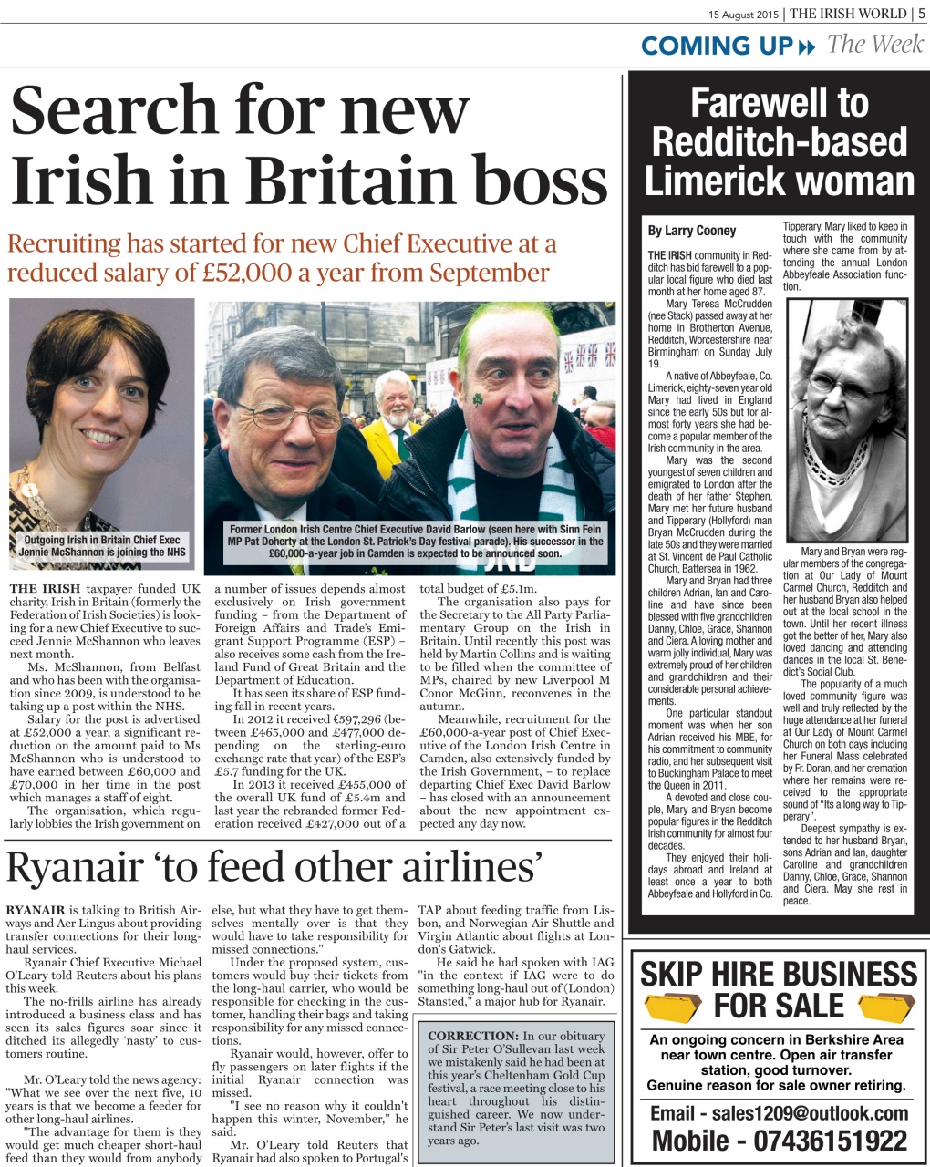 Irish World Preview Pages