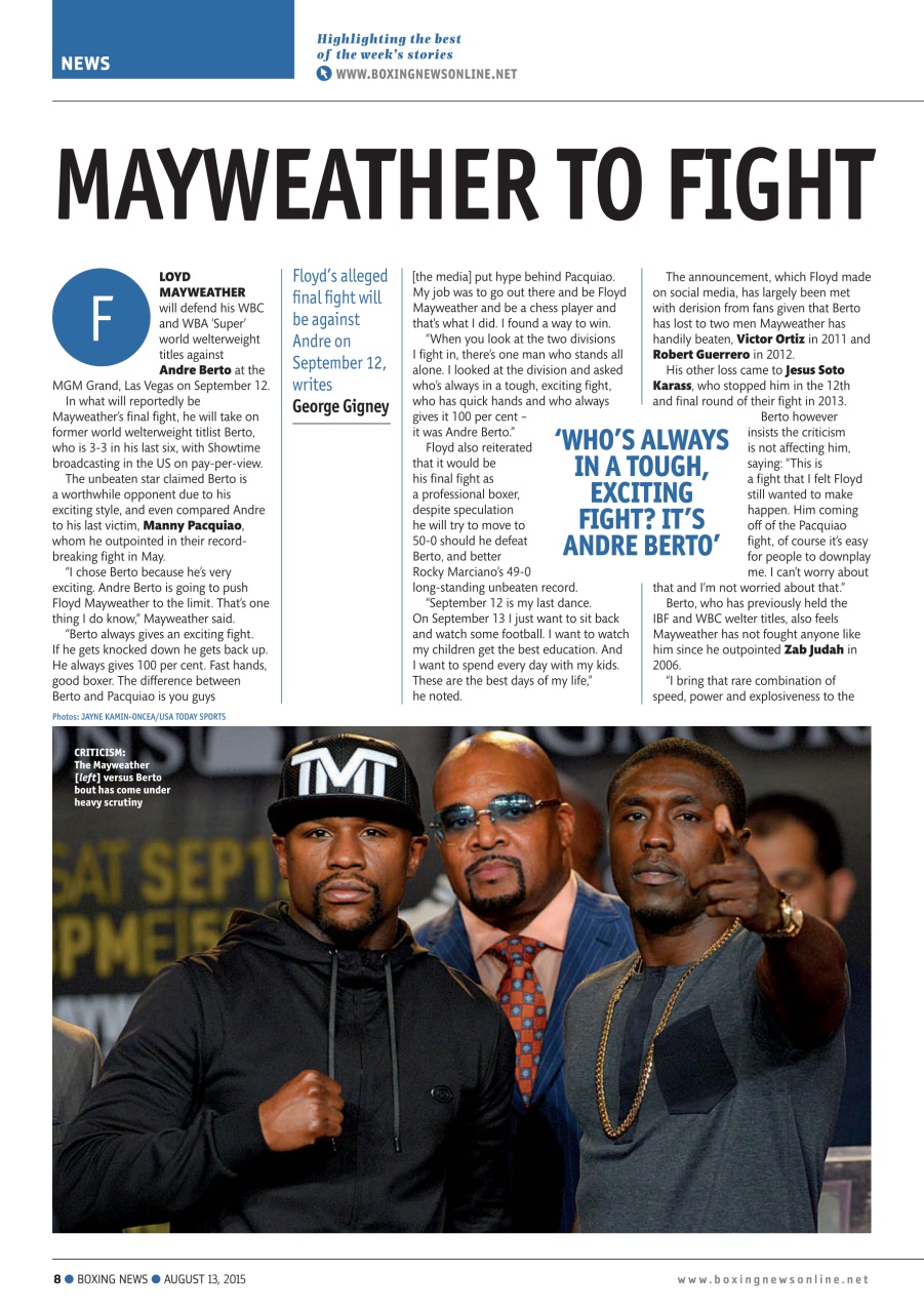 Boxing News Preview Pages