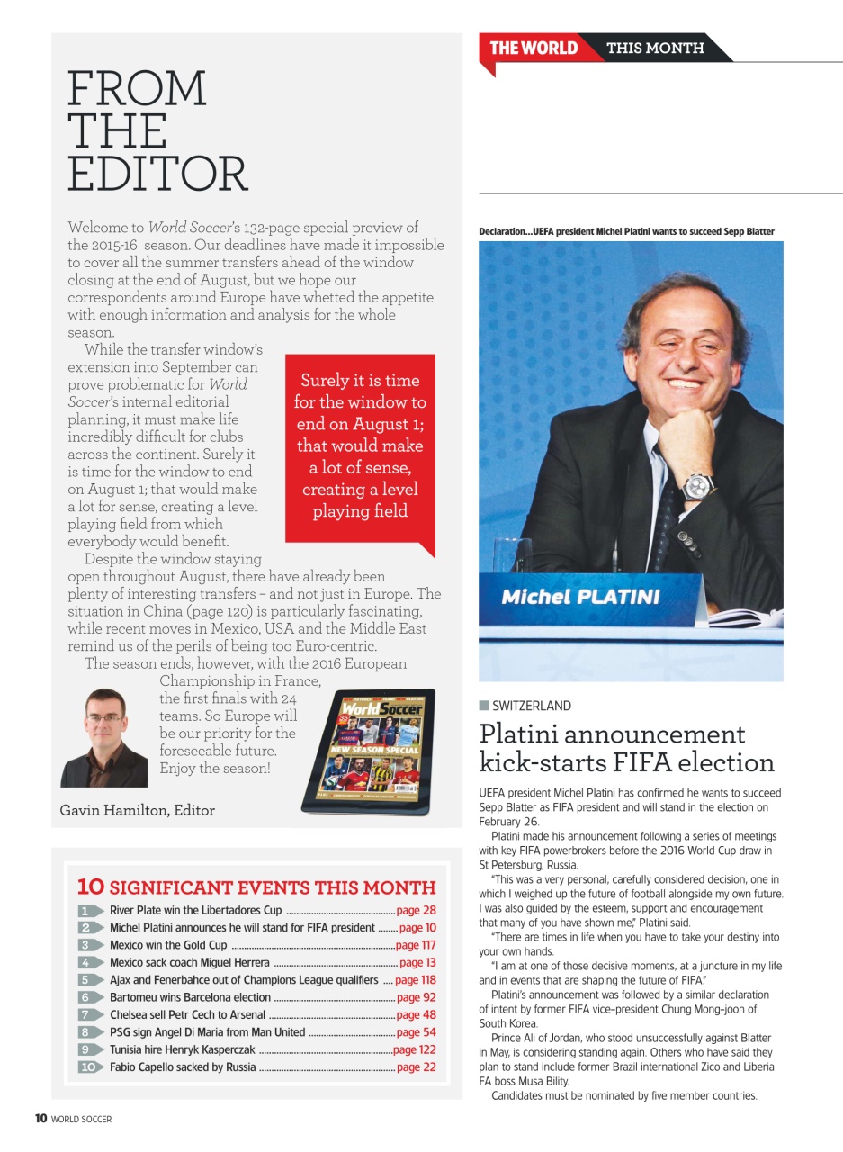 World Soccer Preview Pages