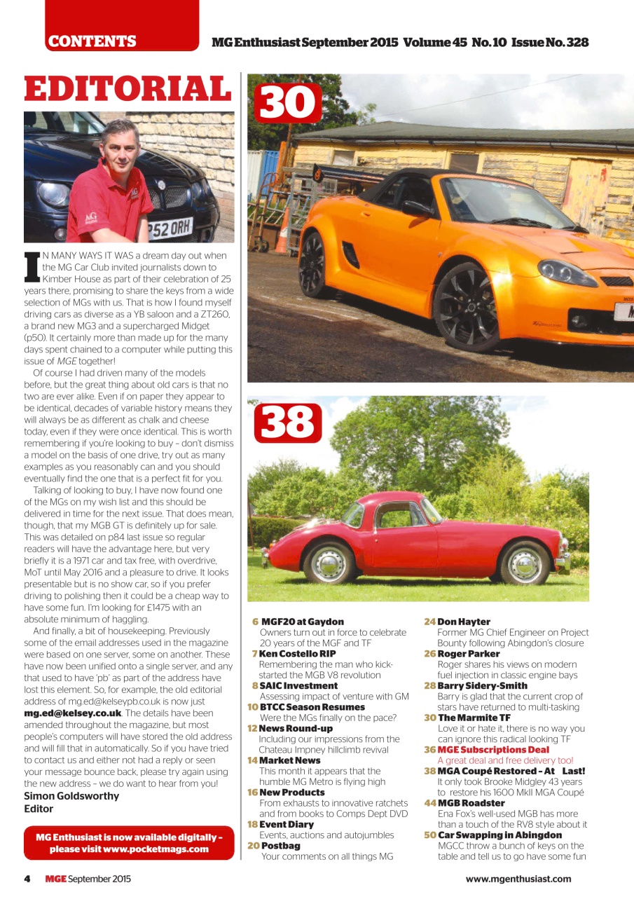 MG Enthusiast Preview Pages