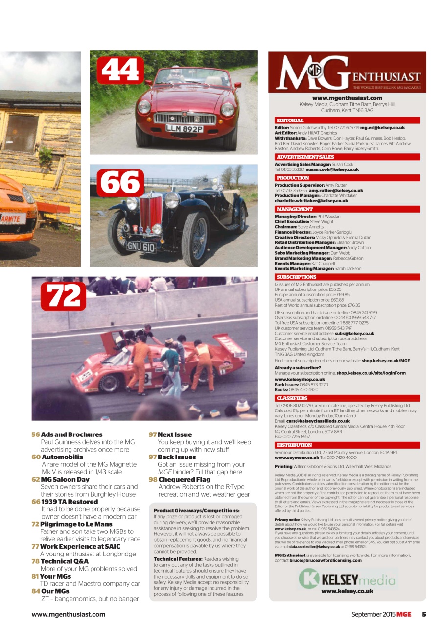 MG Enthusiast Preview Pages