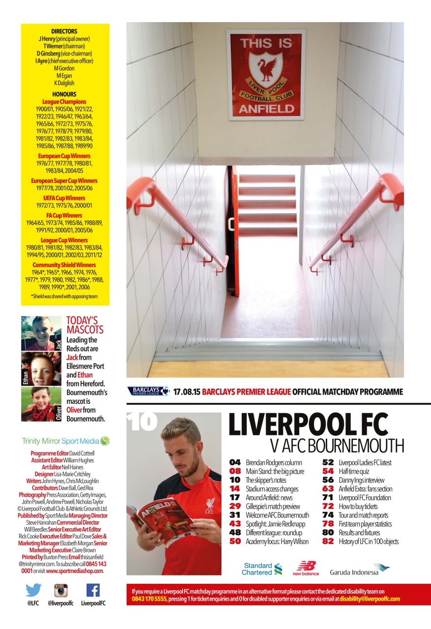 Liverpool FC Programmes Preview Pages