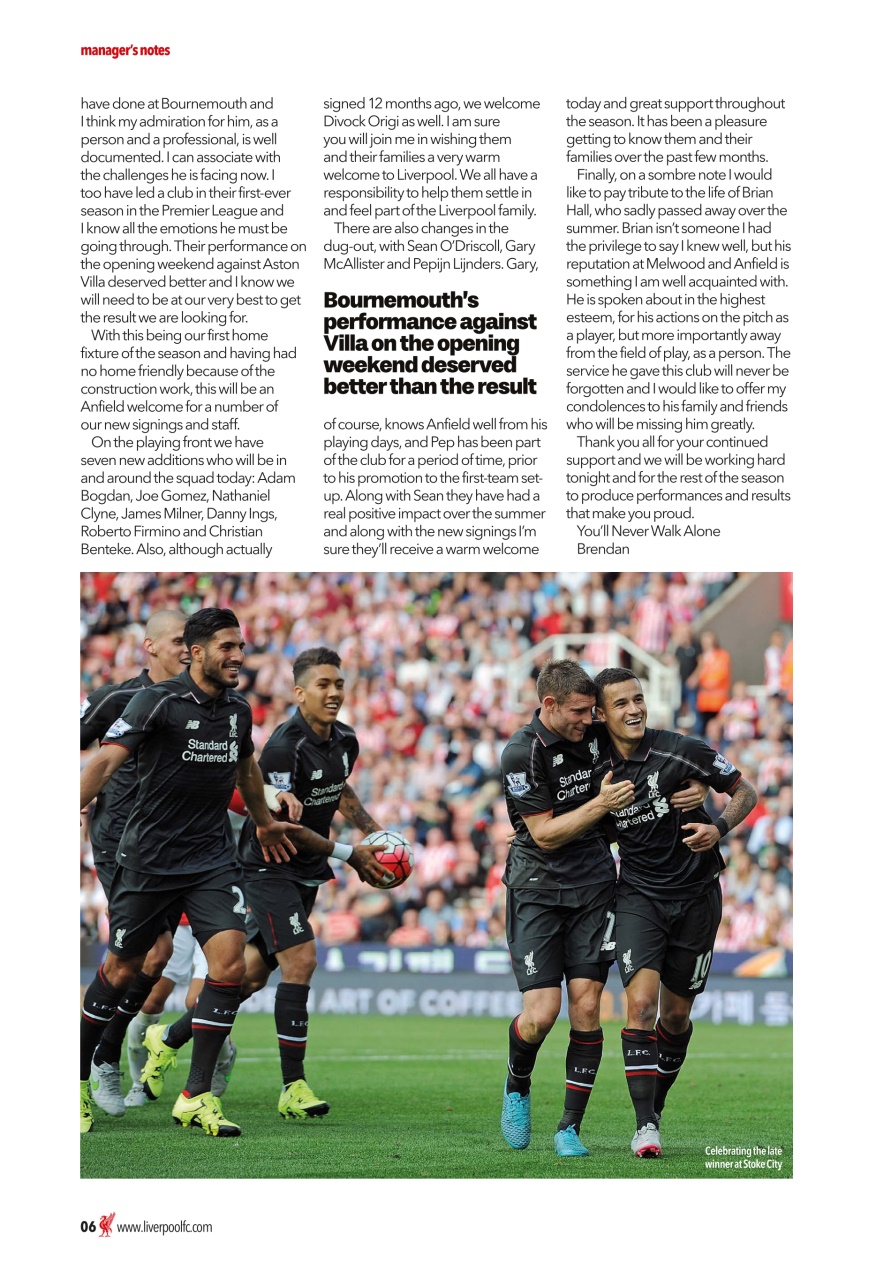 Liverpool FC Programmes Preview Pages