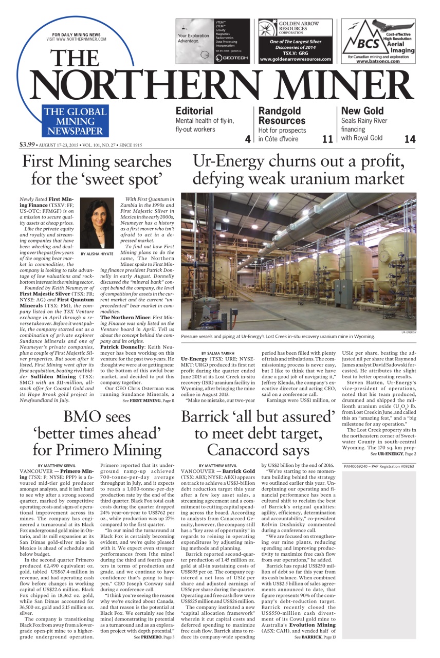 The Northern Miner Preview Pages