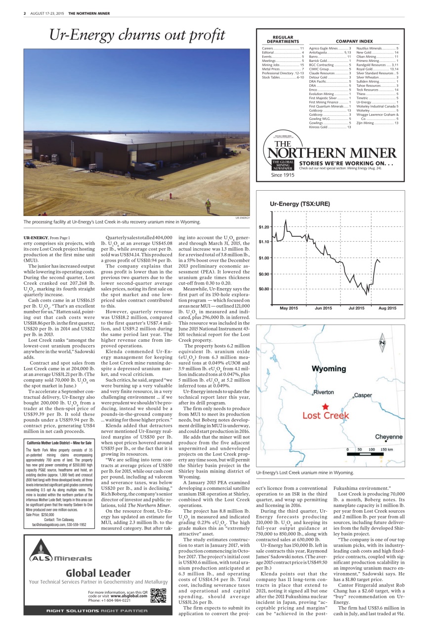 The Northern Miner Preview Pages