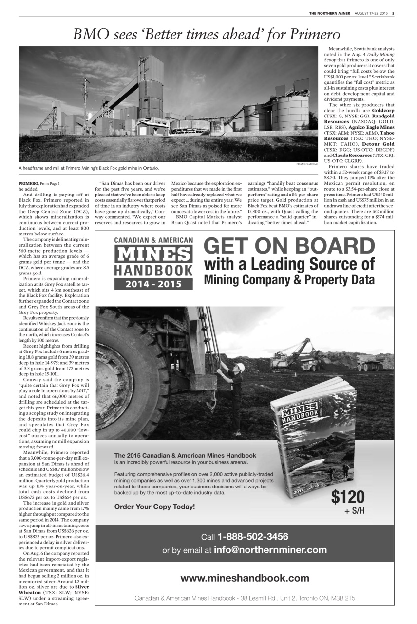 The Northern Miner Preview Pages