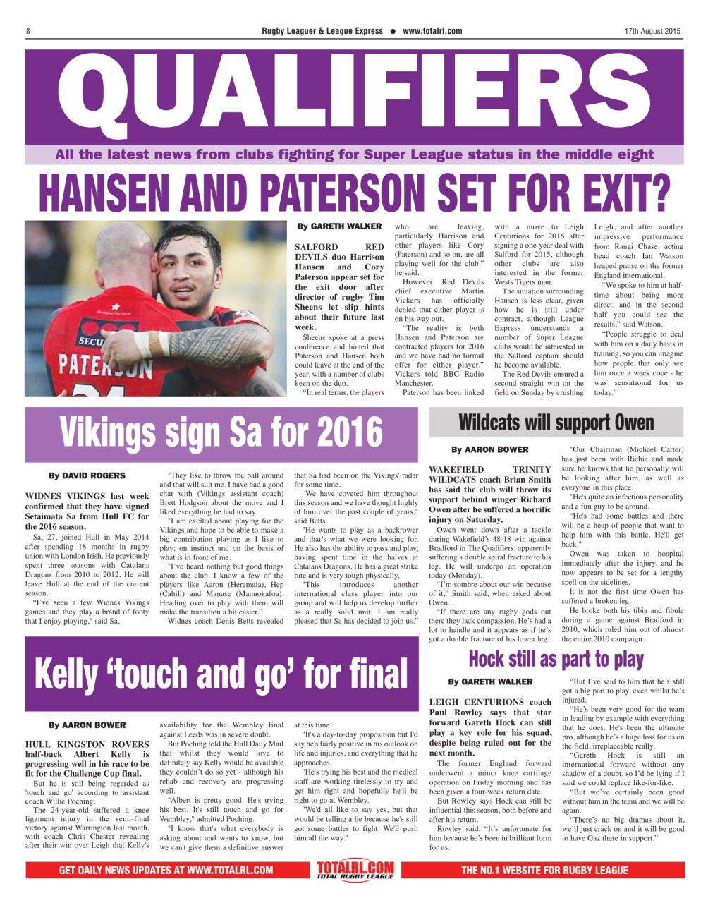 League Express Preview Pages