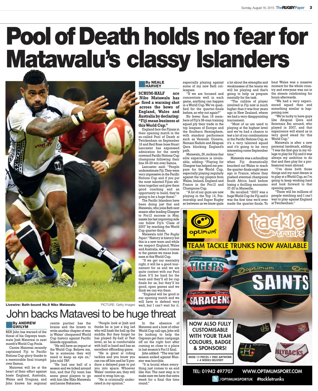 The Rugby Paper Preview Pages