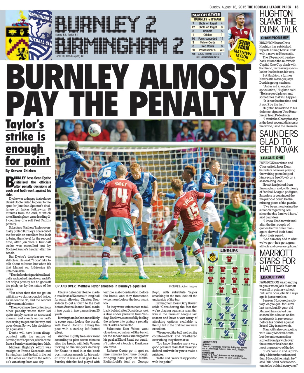 The Football League Paper Preview Pages