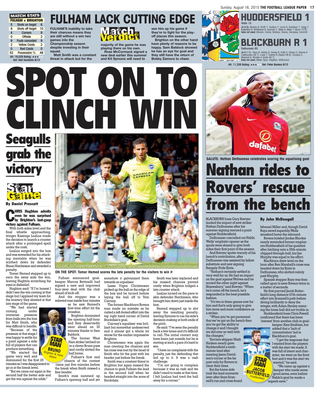 The Football League Paper Preview Pages