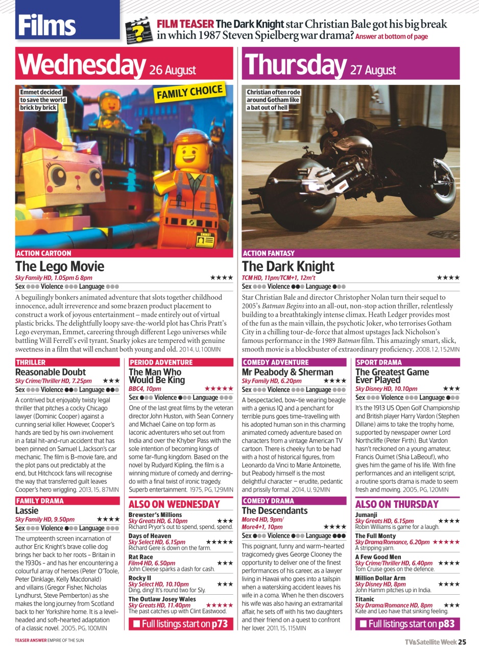 TV & Satellite Week Preview Pages