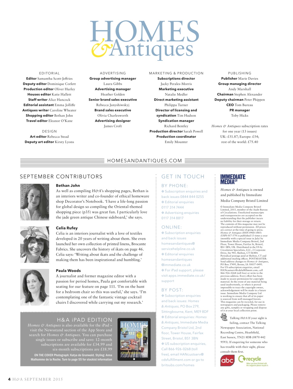 Homes & Antiques Magazine Preview Pages