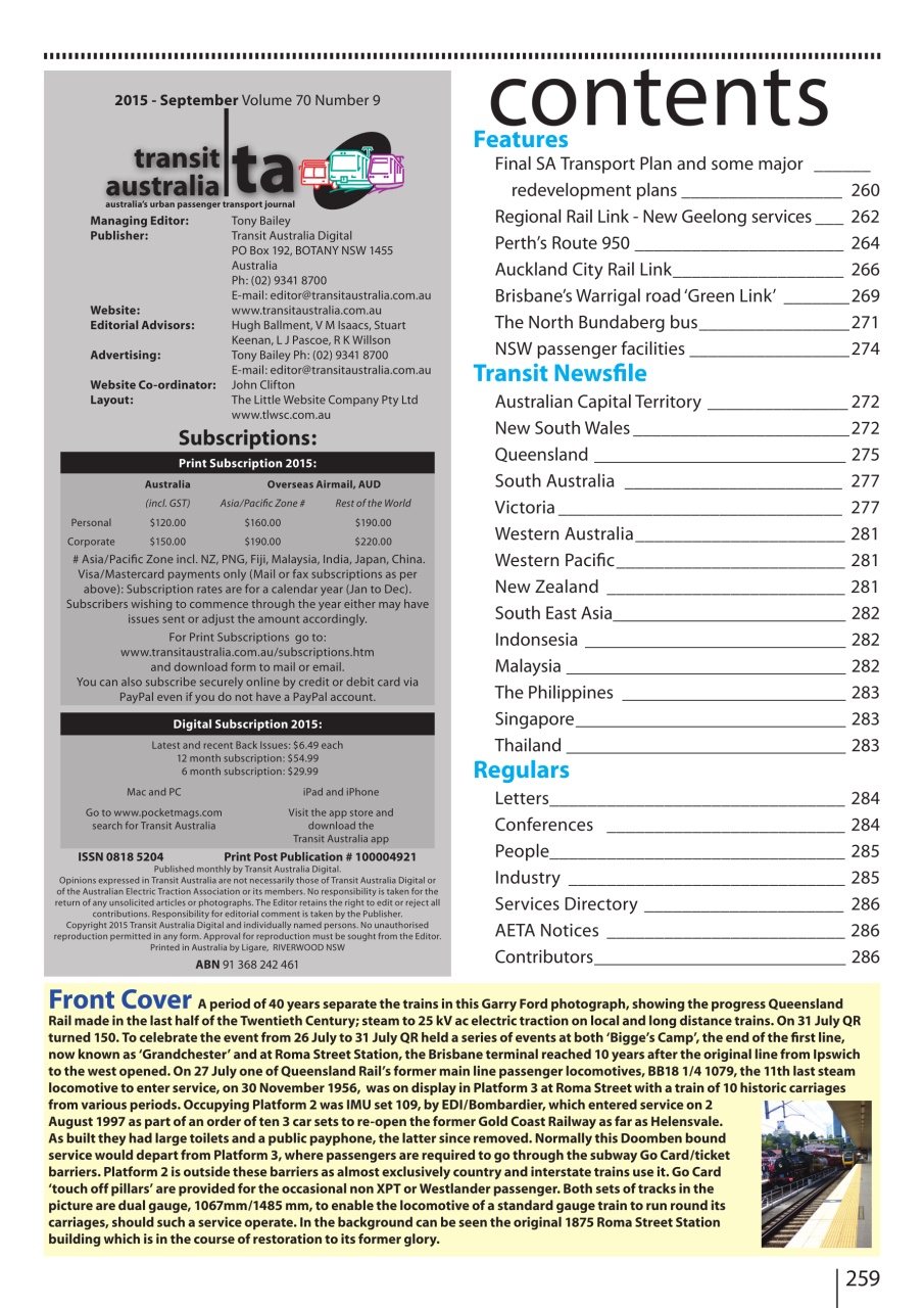 Transit Australia Preview Pages