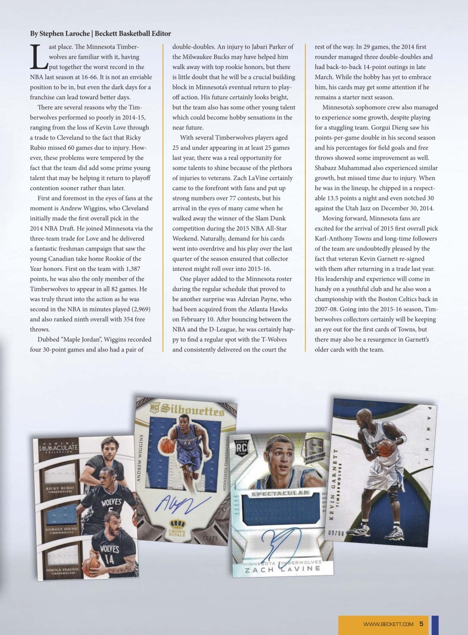 Beckett Basketball Magazine Preview Pages