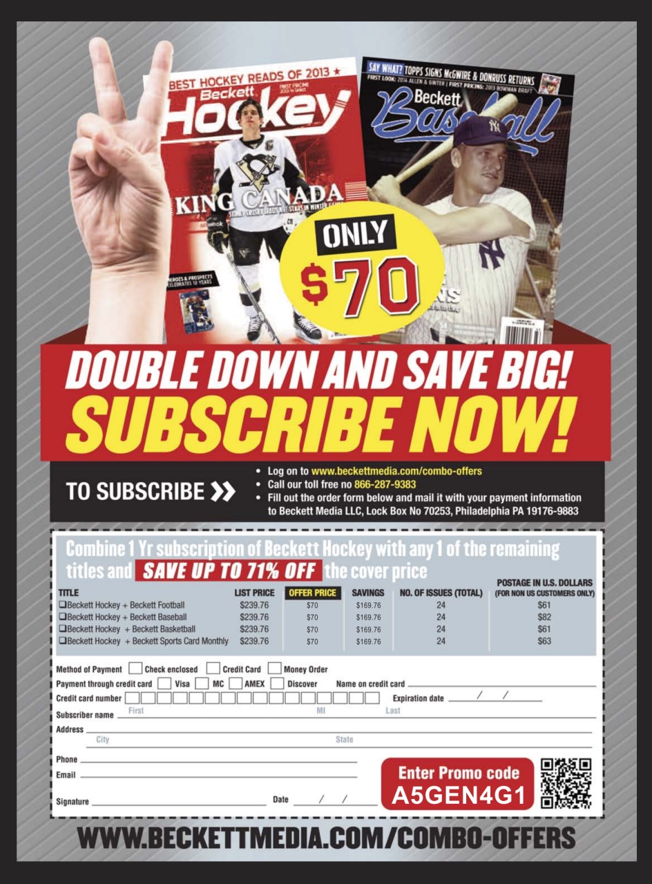 Beckett Hockey Magazine Preview Pages