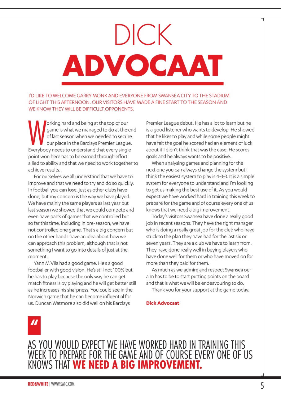 Sunderland FC Preview Pages