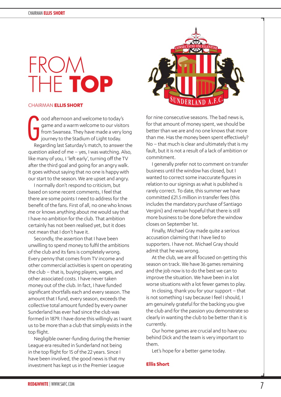 Sunderland FC Preview Pages