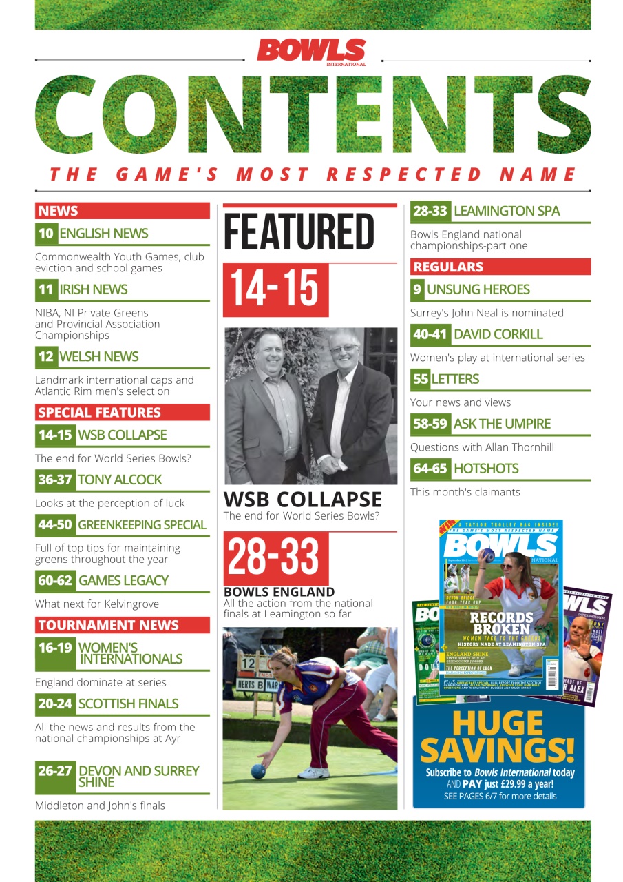 Bowls International Preview Pages