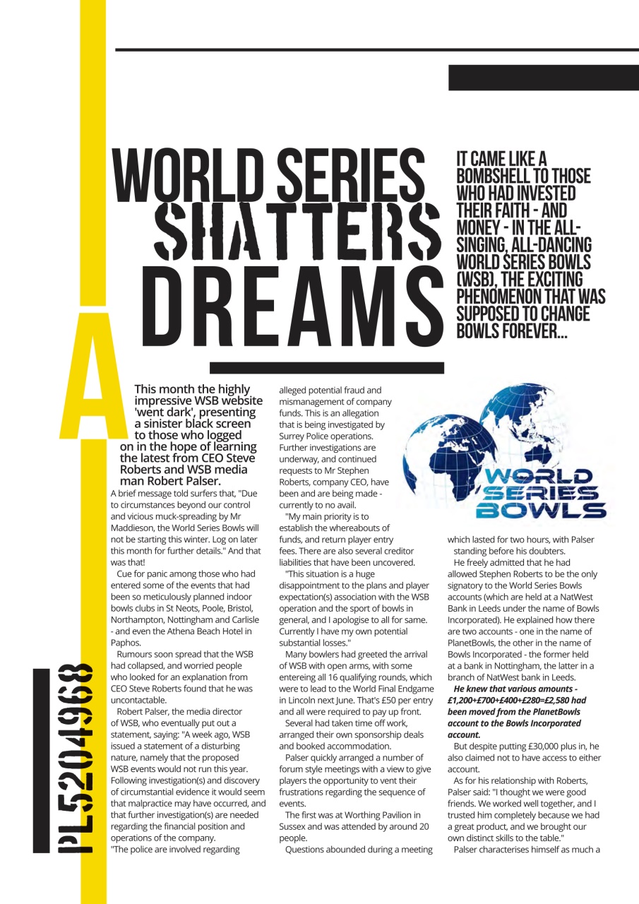 Bowls International Preview Pages