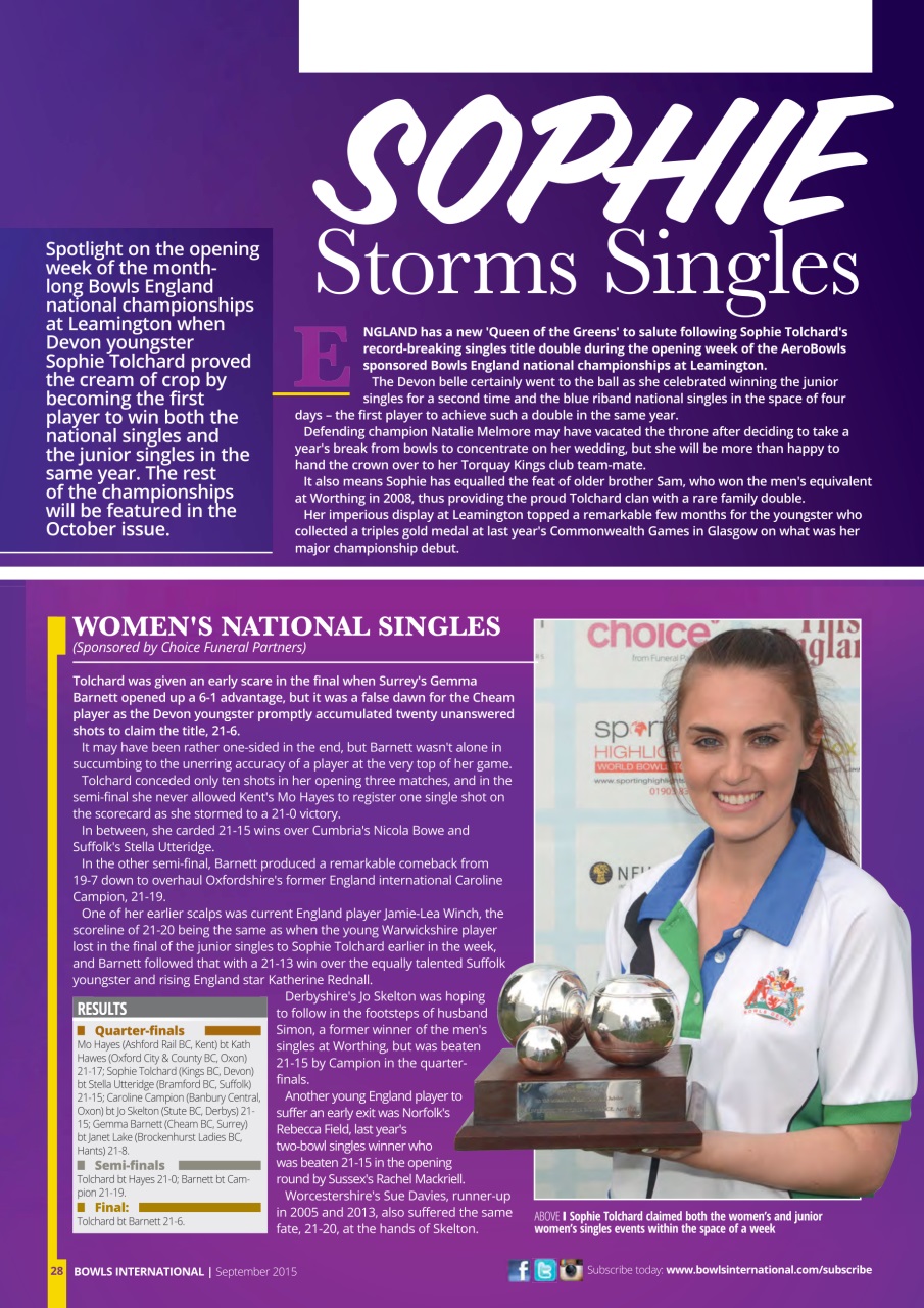 Bowls International Preview Pages
