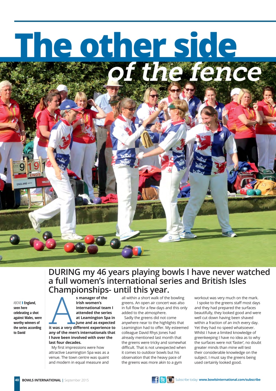 Bowls International Preview Pages