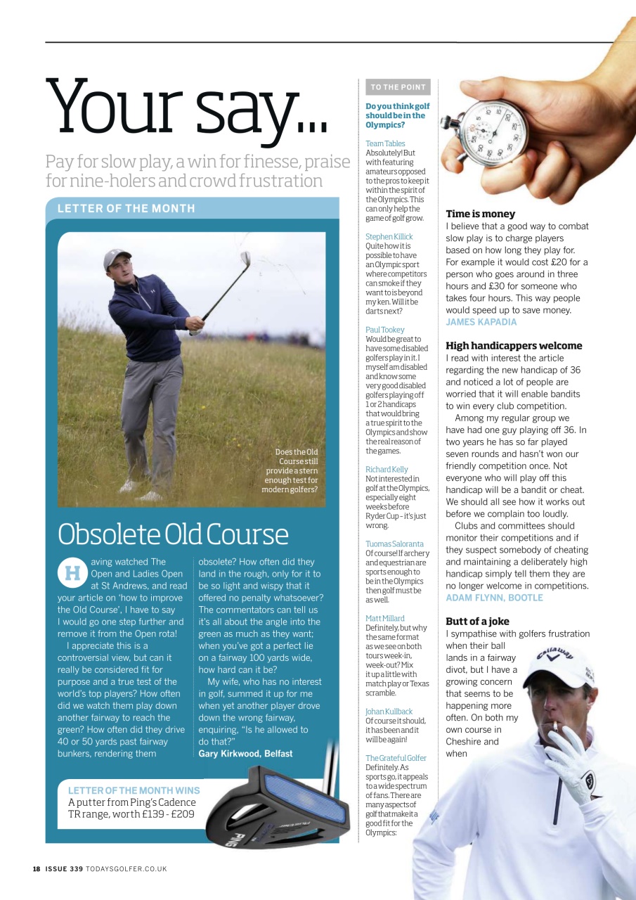 Today's Golfer Preview Pages