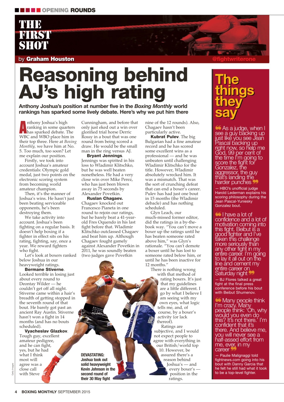Boxing Monthly Preview Pages