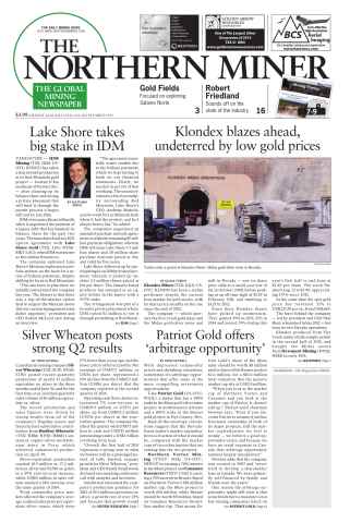 The Northern Miner issue Vol. 101 No. 28