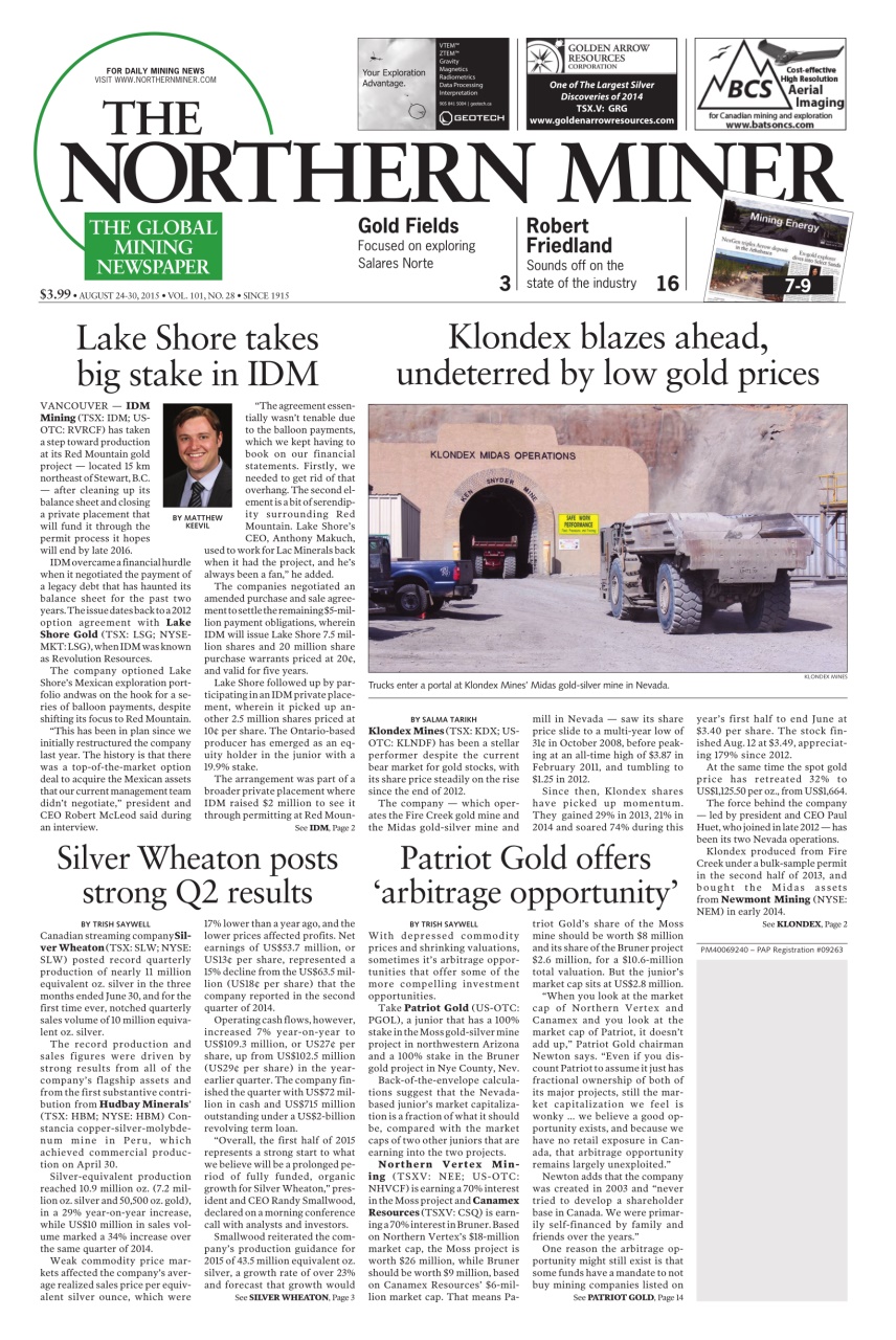 The Northern Miner Preview Pages