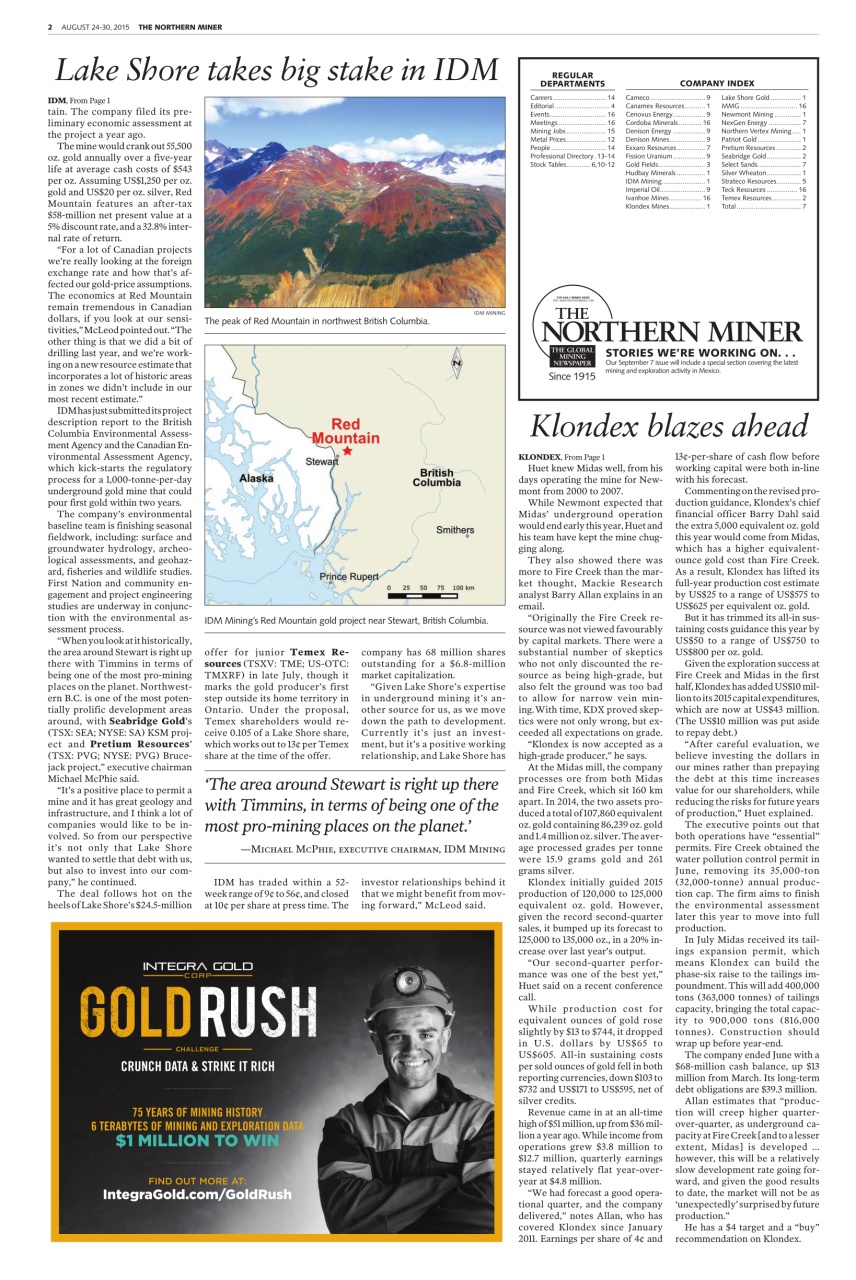 The Northern Miner Preview Pages