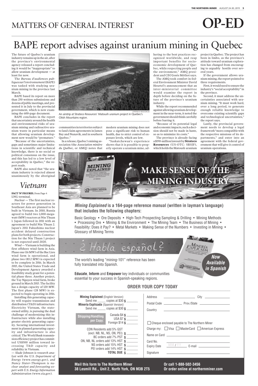 The Northern Miner Preview Pages